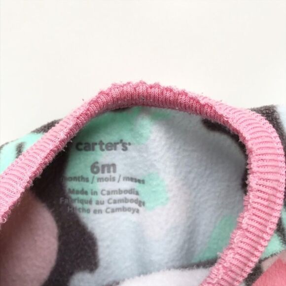 Carters floral fleece footed pajama GUC 6 months - Picture 3 of 4